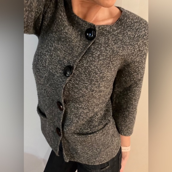 Wool blend AK petites button down sweater - Picture 3 of 16